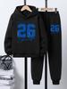 New autumn/winter Christmaschildren's hoodedsweatshirt tracksuitcoolsporty style26 printedsweatshirt + casual pantstwo-piece set