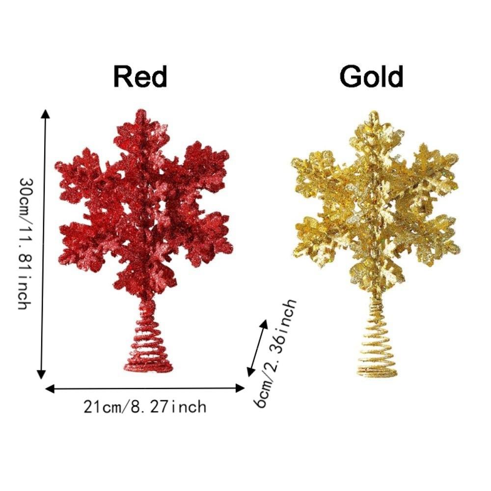 Iron Glitter Snowflake Tree Topper Fit 1.2‑2.4 Meter Christmas Tree