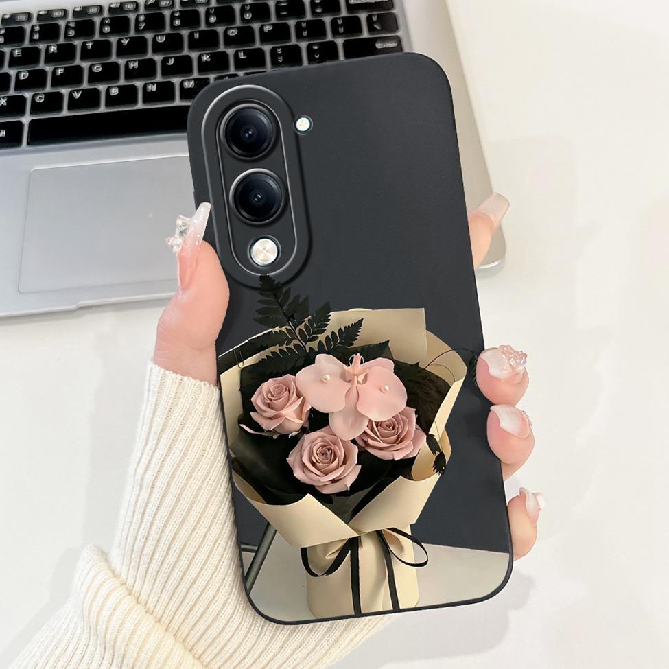 For Vivo Y04 Case V2430 Silicone Cute Cat Fashion Butterfly Flowers Love Painted Back Cover For Vivo Y04 4G Phone Case Bumper