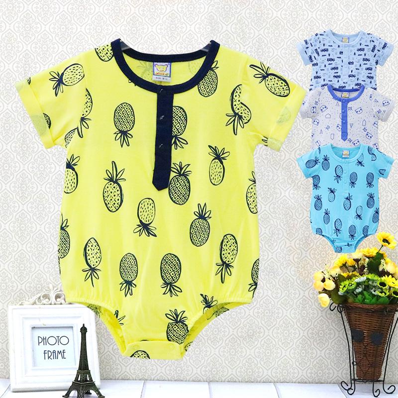 Newborn Kid Baby Clothes Short Sleeve Romper Girl Boy Clothing Cotton Snap Button
