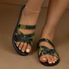 Women's Slippers Summer Low Heel Camo Flat Shoes 2024 New Outdoor Leisure Camping Lightweight Camo Women's Slippers Slip On