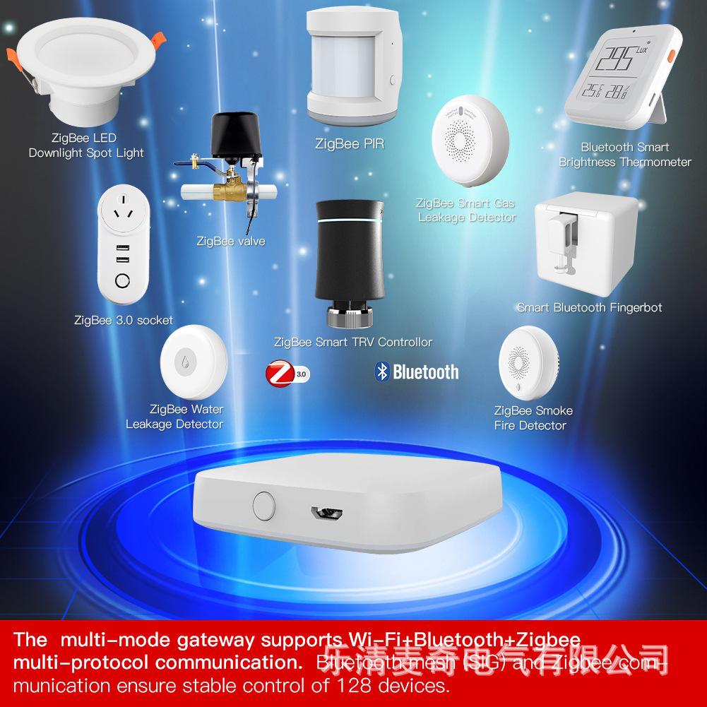 Умный многорежимный шлюз Tuya Bluetooth Zigbee с удаленным управлением через приложение - Мини-беспроводной хаб для централизованного управления
