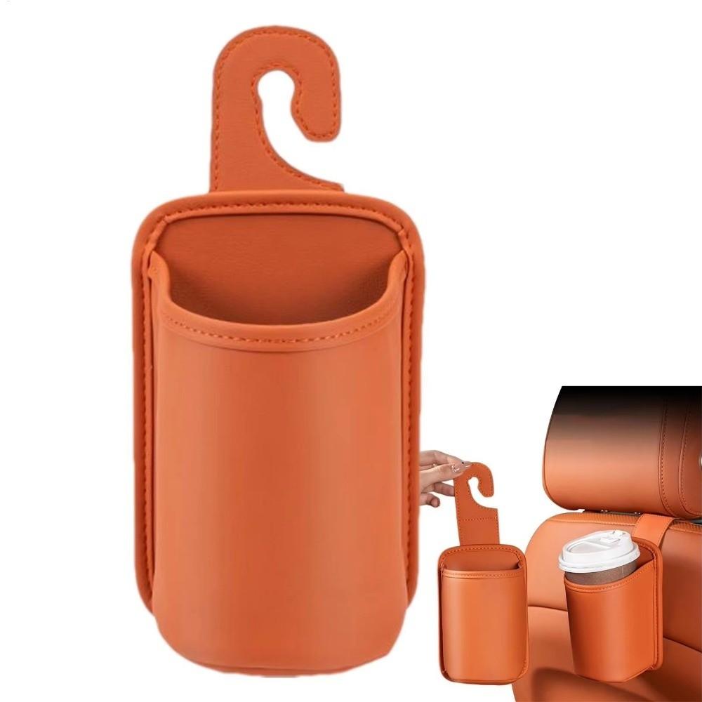 PU Leather Car Seat Back Organizer Cup Holder With Hook Backseat Organizer Auto Interior
