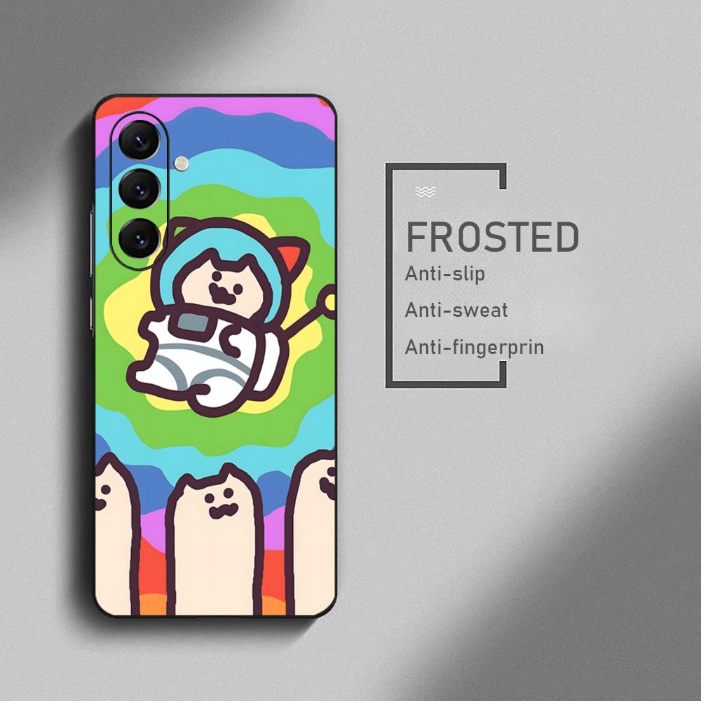 Hot Cartoon EverydayOneCat Phone Case For Samsung Galaxy S26 S25 S24 S23 S22 S21 Plus Ultra Note20 Soft Black