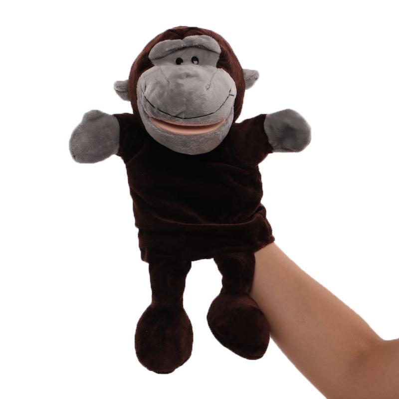 30cm Cartoon Animal Hand Finger Puppet Parent-child Game Plush Toys Doll Lion Elephant Deer Tiger Dog Pig Toy Children GIfts