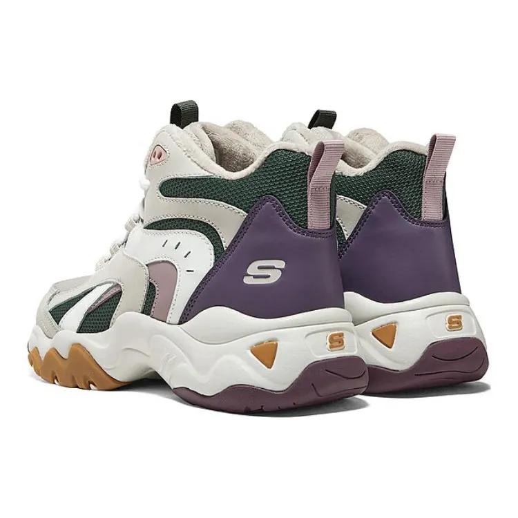 Skechers DLITES Textile , Synthetic Leather , Split Cow Leather Comfortable High top Casual Shoes Women's Taupe (Unisex) Casual Shoes