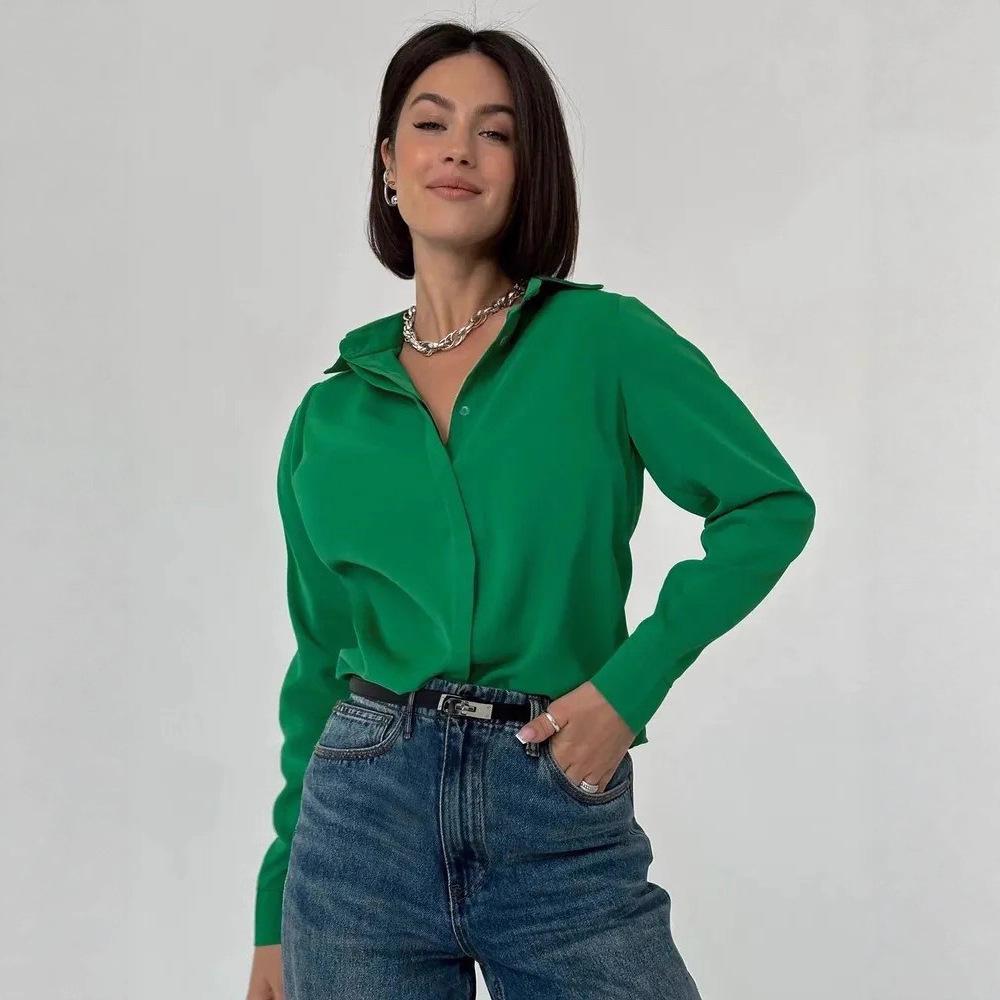 Европейско-американская приталенная рубашка с длинным рукавом: Элегантный и современный