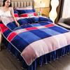 Размер King Size/Queen Size/Twin Size Зимняя молочная флисовая юбка-кровать Пододеяльник Наволочка Комплект из четырех предметов Утолщенное теплое простое постельное белье Высокое качество