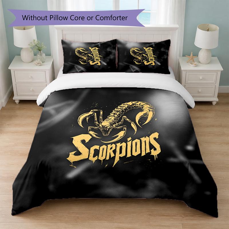 Scorpions Print 3Pcs Bedding Set Duvet Cover With Two Pillowcases Soft Bed Linen For Household Bedroom