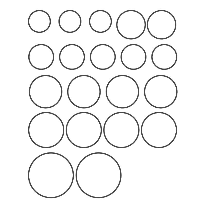 20 шт. Квадратные резиновые ремни для записывающих устройств и видеоприводов 1,2 мм Прочные резиновые ремни Смешанный размер 35-65 мм