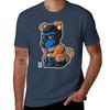 Playful Puppy Blue Mask Bearzoo Series Tshirt No Iron Casual Short Sleeve Top