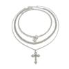 SHIXIN 3Pcs/Set Punk Style Star Jesus Cross Pendant Necklace for Men Hip Hop Stackable Multi Layer Thick Chain Choker Necklace