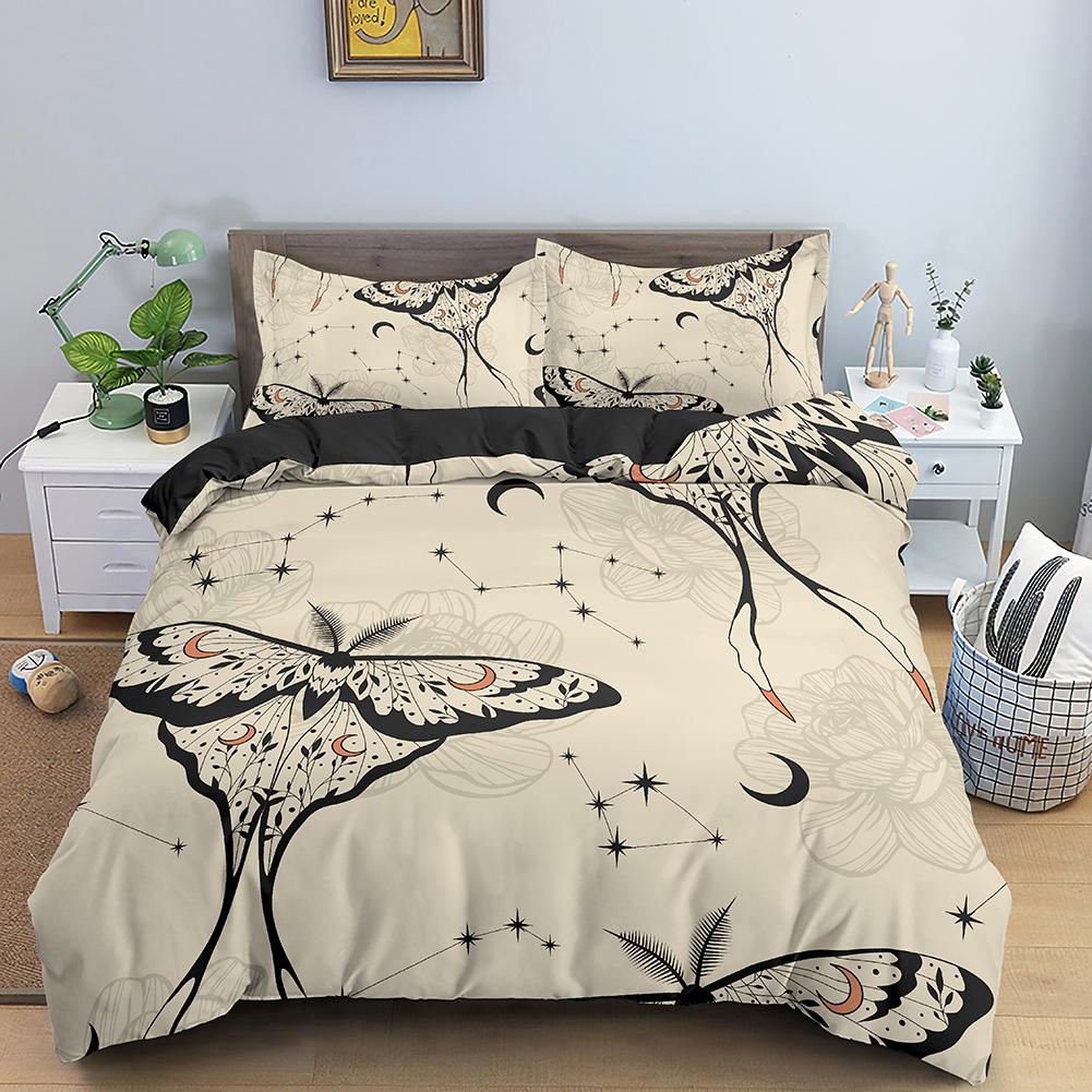 3D Dreamy Night Galaxy Purple Butterfly Printed Purple Flying Duvet Cover Комплект постельного белья для детей, девочек, подростков, взрослых, 3 пододеяльника