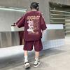 Детская одежда для мальчиков летний костюм с короткими рукавами новый детский летний спортивный комплект из двух предметов для детей среднего и большого возраста