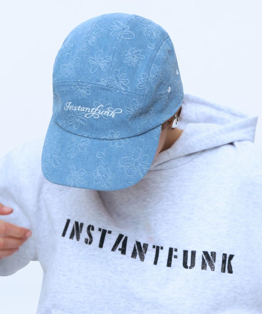 INSTANTFUNK Джинсовая кепка-панама с цветочным принтом - Индиго