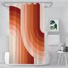 Mid-Century Modern Shower Curtain – Terracotta Rainbow Design, 89In, Geometric Abstract, Machine Washable, Durable