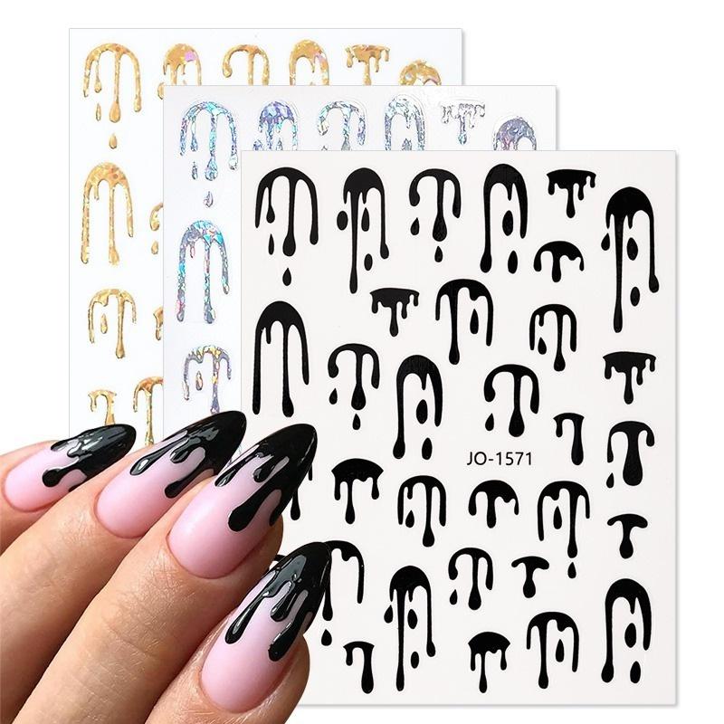 1 шт. 3D капли воды лазерная флуоресценция наклейки для ногтей наклейки для ногтей маникюр украшения YSL