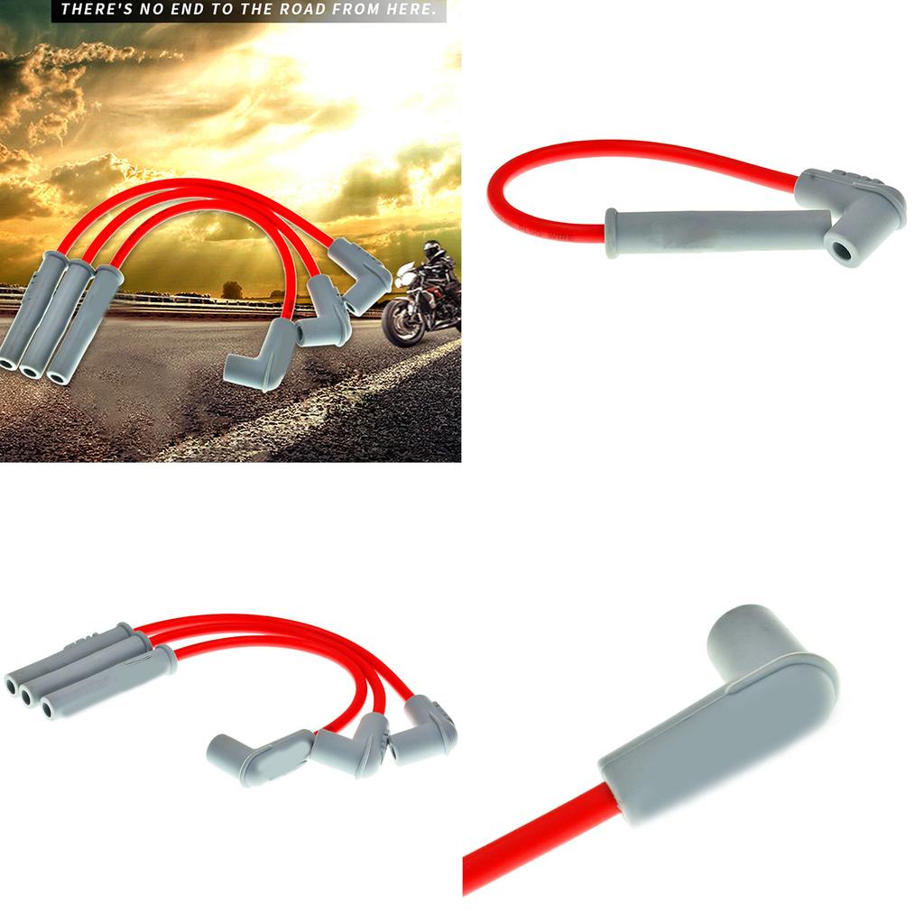 Heat Resistant Motorcycle Ignition Cable Silicone MSD Upgrades Enhances Stability Motorcycle Ignition Wire for Racing