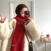 Christmas Positive Red Scarf Festive Transfer New Gift Scarf Warm Thickened Wool