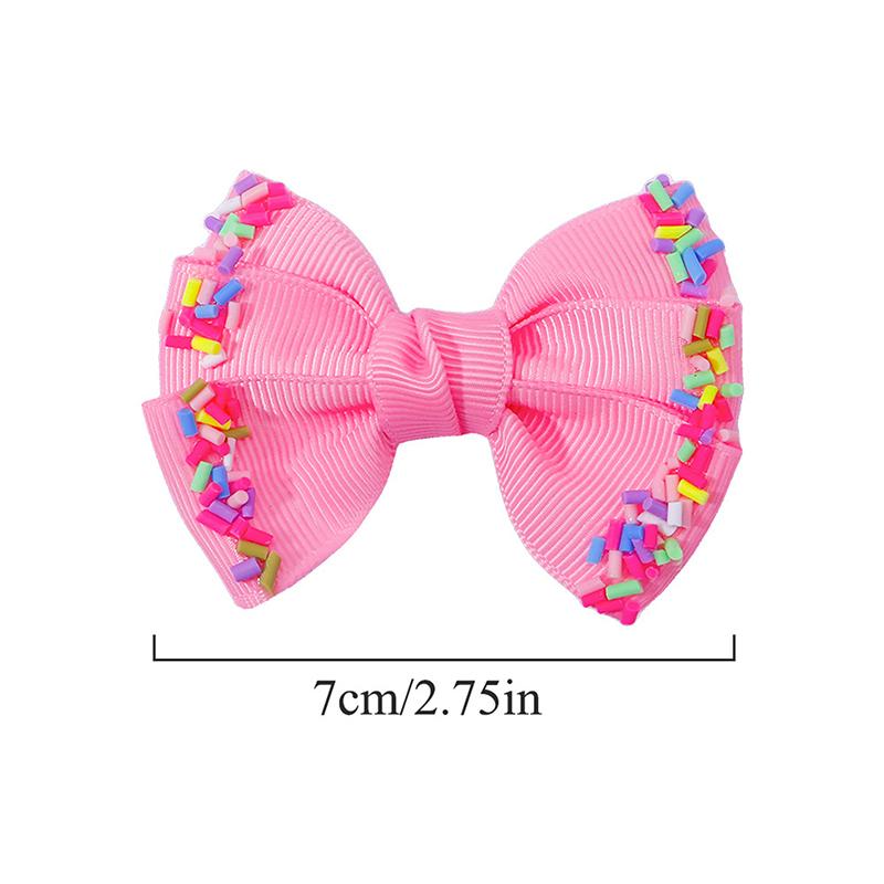 2/6Pcs Baby Solid Hair Bows Hair Clips Ribbon Bow Hairpin For Girl Cheer Bowknot Barrettes Children Headwear Hair Accessories