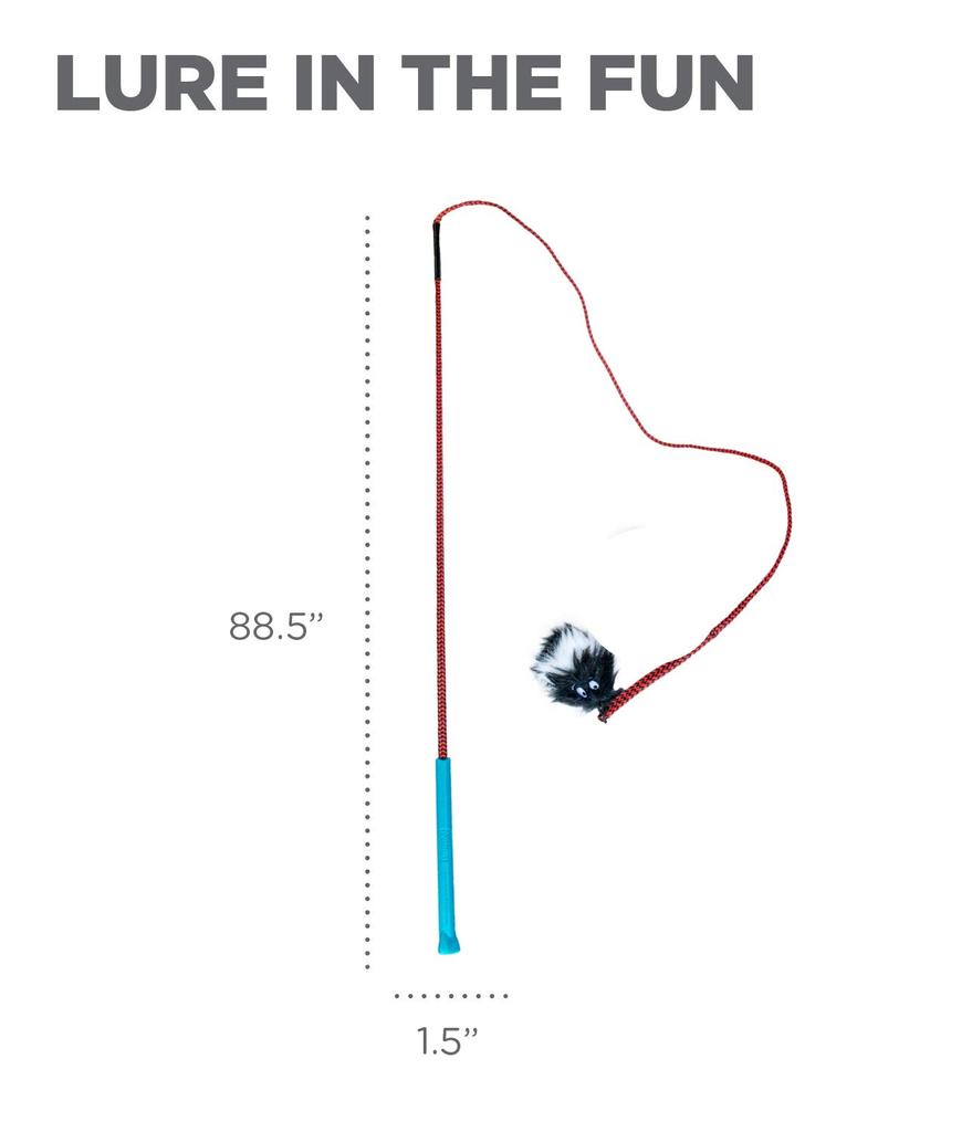 Kyjen Dog Fishing Rod Toy Tail Teaser 2 (pole & Pieces)