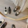 One-word Buckle Literary Style Versatile Thick Heel Single Shoes Ballet Shoes Retro Fashion Classic Mary Jane Shoes Women's 2025 New