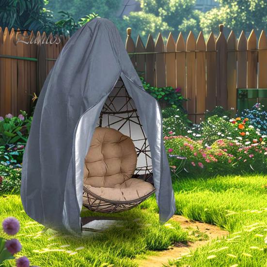 Чехол на кресло-яйцо для патио с застежкой-молнией, водонепроницаемый, устойчивый к УФ-излучению чехол на шнурке, устойчивый к атмосферным воздействиям, наружный плетеный чехол на кресло-качели в виде яйца