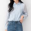 Blouses for Women Sleeve See-through Look Long Sleeve Casual Women Shirt Blouse Date Outfits for Ladies Korea Fahsion