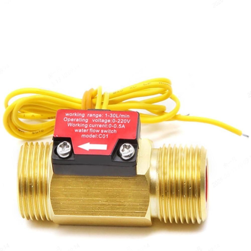 Copper Liquid Flow Switch Golden Flow Control Valve Water Flow Switch For Water Flow Sensing