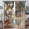 Альфонс Муха Шторы для гостиной Штора для комнаты 2 панели Домашний интерьер Шторы Жалюзи Перегородка Украшение на Хэллоуин
