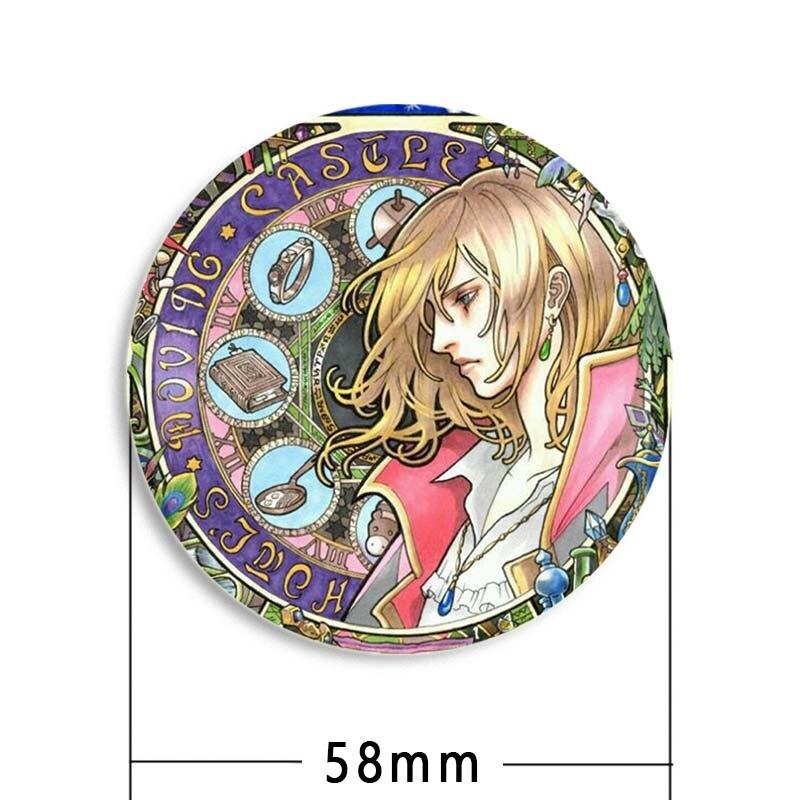 58 мм Ghibli Studio брошь мультфильм «Ходячий замок Хаула» значки для косплея эмалированные булавки коллекция нагрудник для рюкзаков декор одежды