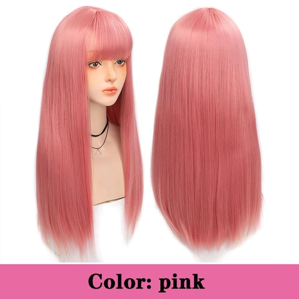 Длинный вьющийся синтетический парик с челкой по центру, темно-коричневый парик из натуральных вьющихся волос, женский парик для косплея, парик из термостойкого волокна