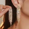 European and American Long Fringed Rhinestone Exaggerated Earrings, Earrings, Personalized Women's Earrings