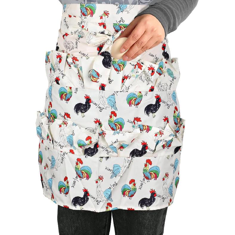 12 Deep Pockets Egg Apron, Chicken Egg Collecting Apron, Egg Holding Apron, Duck Goose Egg Gathering Apron for Housewife