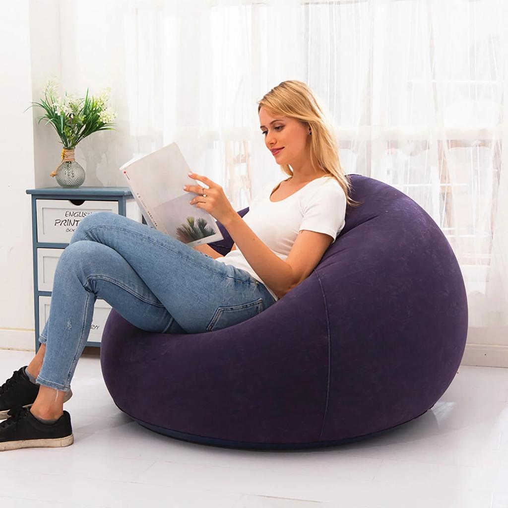 Inflatable Lazy Sofa Chair Plush Portable Leisure Inflatable Bed
