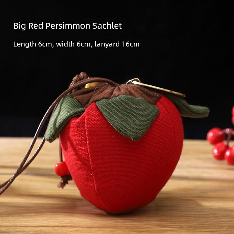 Dragon Boat Festival Argy Wormwood Sachet Perfume Bag Persimmon Finished Pendant Portable Spice Chinese Ancient Style Wardrobe Deodorant Lasting Aroma