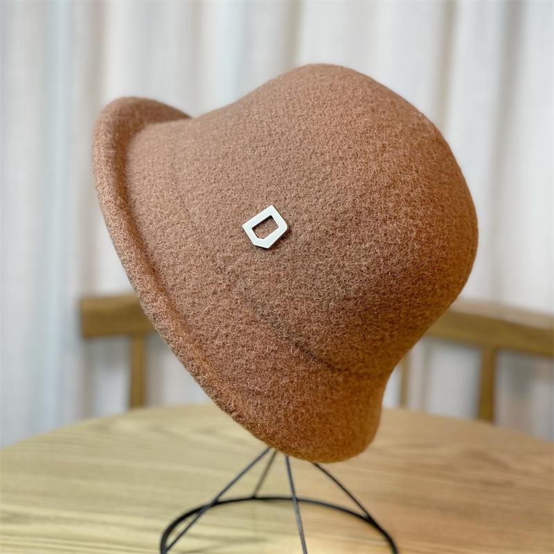 Elegant Top Hat Women's Foldable Basin Hat Bucket Hat Japanese Retro Bucket Hat Autumn and Winter Warm Hat