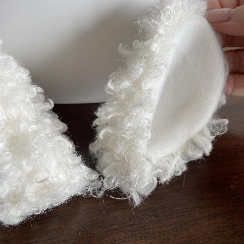 Cute Sheep Ear Accessories for Women Soft Plush Lamb Ears Headband Decorations for Makeup and Cosplay