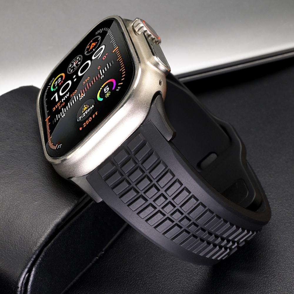 Ультра силиконовый ремешок для Apple Watch Ultra 3 2 Серии 11 10 9 8 7 Se 6 Мужской спортивный ремешок для Iwatch 49мм 46мм 44мм 45мм Регулируемый