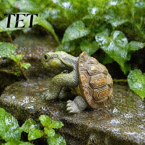 Realistic Turtle for Aquarium Decor Statue, Tortoise Figurine Plant Pot Hanger, Resin Cute Ornament Desk Micro Landscape Decor, Decoration Fish