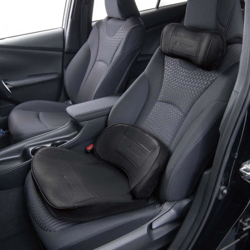 BONFORM Phiten Premium Aqua Titanium Cushion Hip Cushion 43 X 45cm Black Genuine Leather-like Synthetic Leather Lower Back Pain and Fatigue Measures P