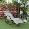 Steel Frame Zero Gravity Rocking Lounge Chair w/ Pillow Grey