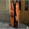 Trench Lambskin Casual Fit Leather Women's Orange Genuine Handmade New Coat Soft