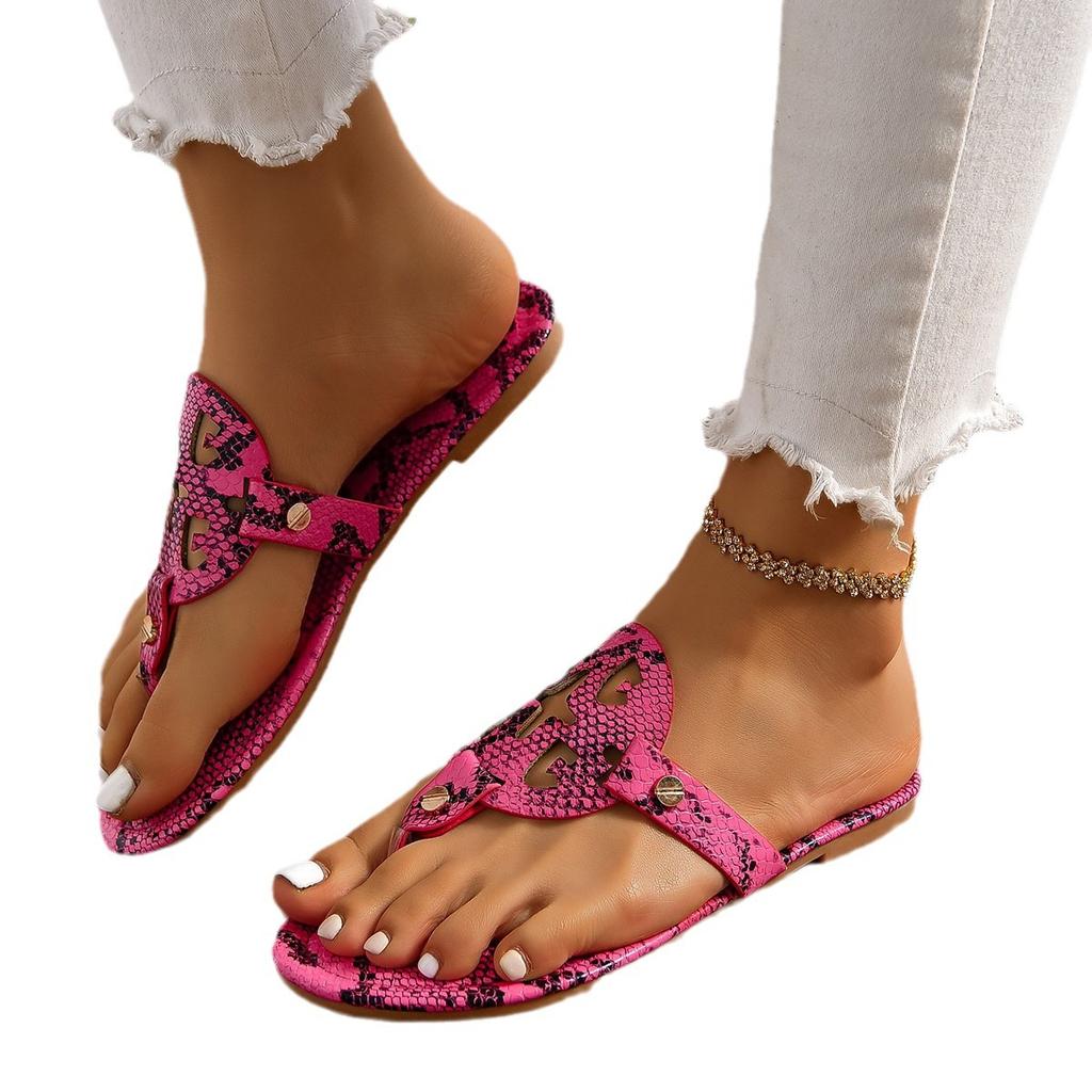 2024Summer Flat Sandals Women Shoes Cut Out Slipppers Woman Casual Shoes Flip Flops Thong Beach Slides