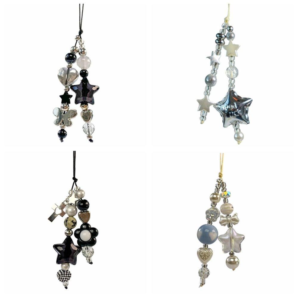 Gothic Style Y2K Phone Strap Star Heart Cell Phone Chain Fashion Mobile Phone Lanyard Phone Charm