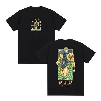 Аниме JoJo's Bizarre Adventure Дио Брандо Манга Футболки Мужская Женская Одежда Летняя Повседневная Короткий Рукав Футболки Уличная Одежда