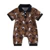 Baby Boys Summer Jumpsuit Casual Bull Head Print Short Sleeve Romper for Newborn Infant