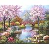 Cherry Blossom Path Scenery DIY Digital Paint By Numbers Modern Wall Art Canvas Painting Unique Gift Home Decor 40x50cm