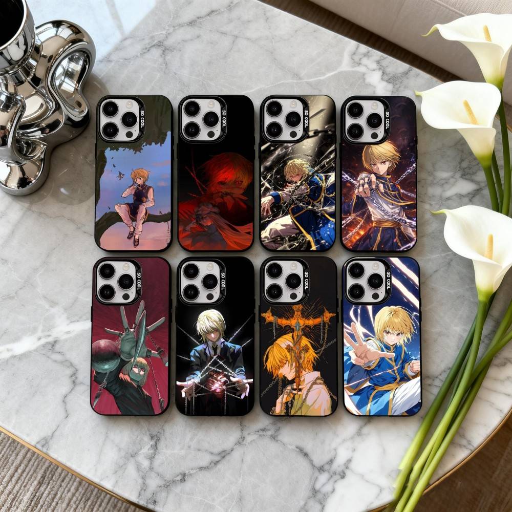 Чехол для телефона H-Hunter X H-Hunter K-Kurapika для iPhone17,16,15,14,13,12,11 Plus,Pro Max Черный Конфетный серебристый чехол для телефона