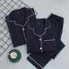 Lover Pajamas Set Spring Autumn Cotton Jersey Sleepwear Women Long Sleeve Trouser Suits Pyjama Pour Femme Solid Loose Home Wear